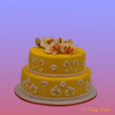 gâteau avec orchidées