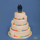 gâteau de mariage arc en ciel