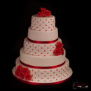 gâteau de mariage rouge et blanc