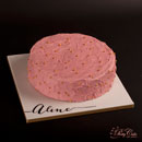 pink cake with golden perls