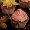 cupcakes feuilles d'automne avec crème au beurre framboises